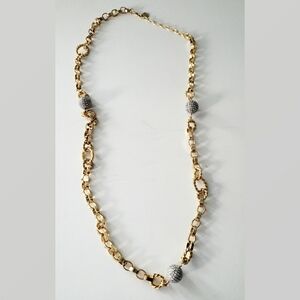 RJ Graziano Gold Toned Necklace with Pavè Balls